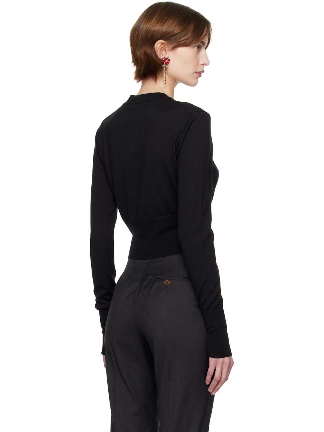 Black Bea Cropped Cardigan - 3