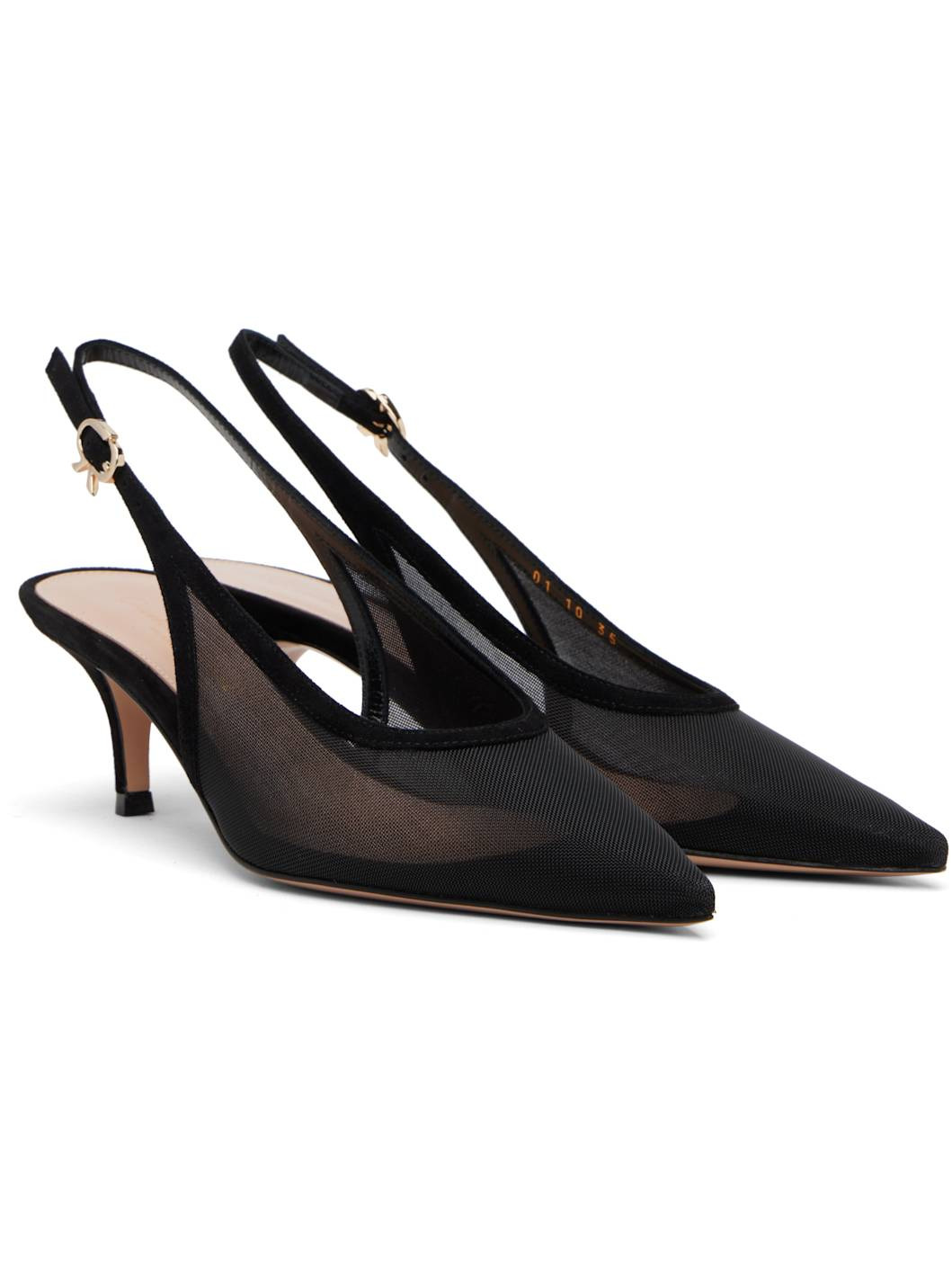 Black Slingback 55 Heels - 4