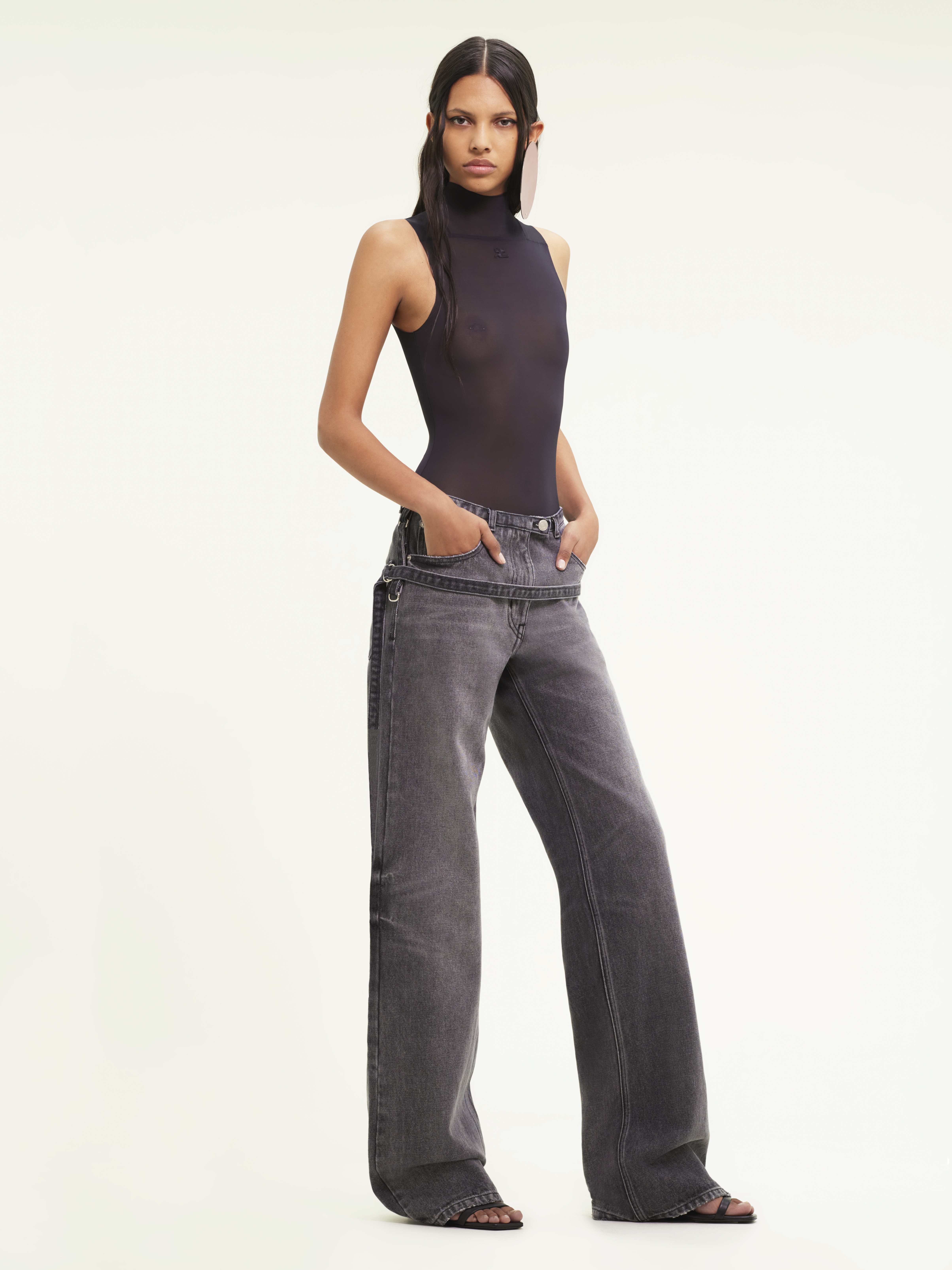 BAGGY PANTS ONE STRAP STONE DENIM - 3
