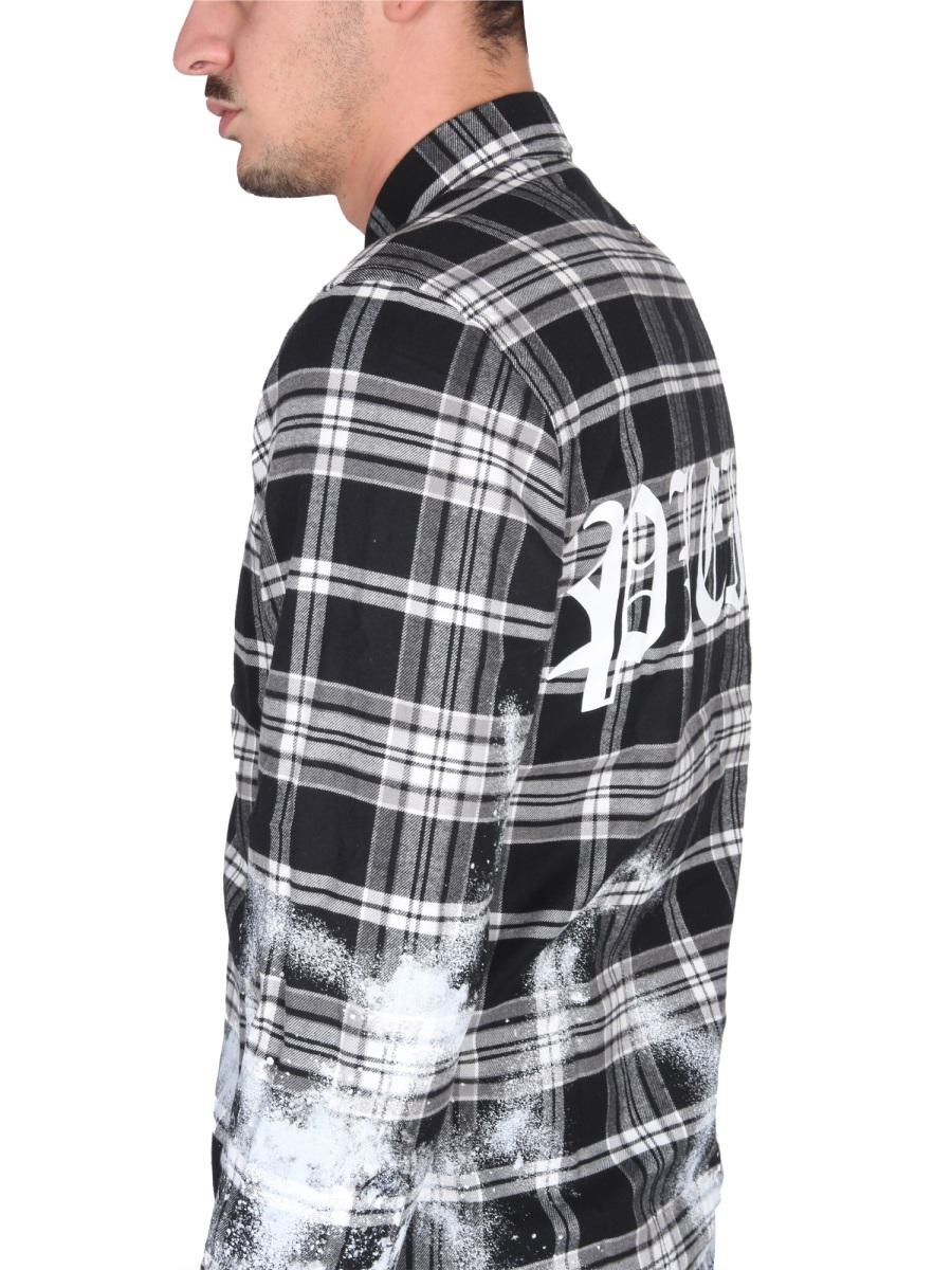Tシャツ・カットソー PHILIPP PLEIN TARTAN PATTERN SHIRT (AABCMRP1837_PTE003N02) PHILIPP PLEIN PHILIPP PLEIN TARTAN PATTERN SHIRT | baltini