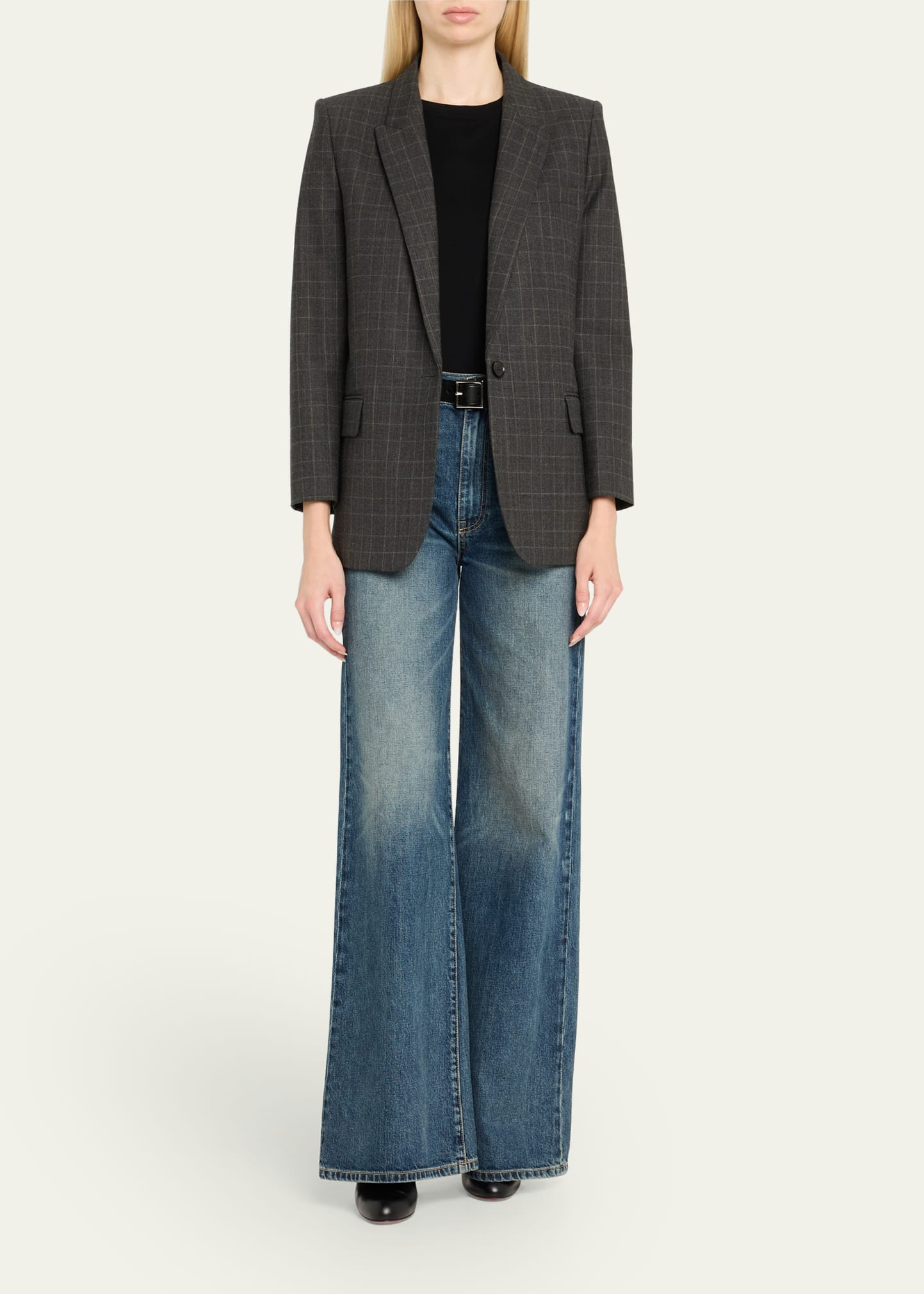 Diane Check Single-Breasted Blazer - 2