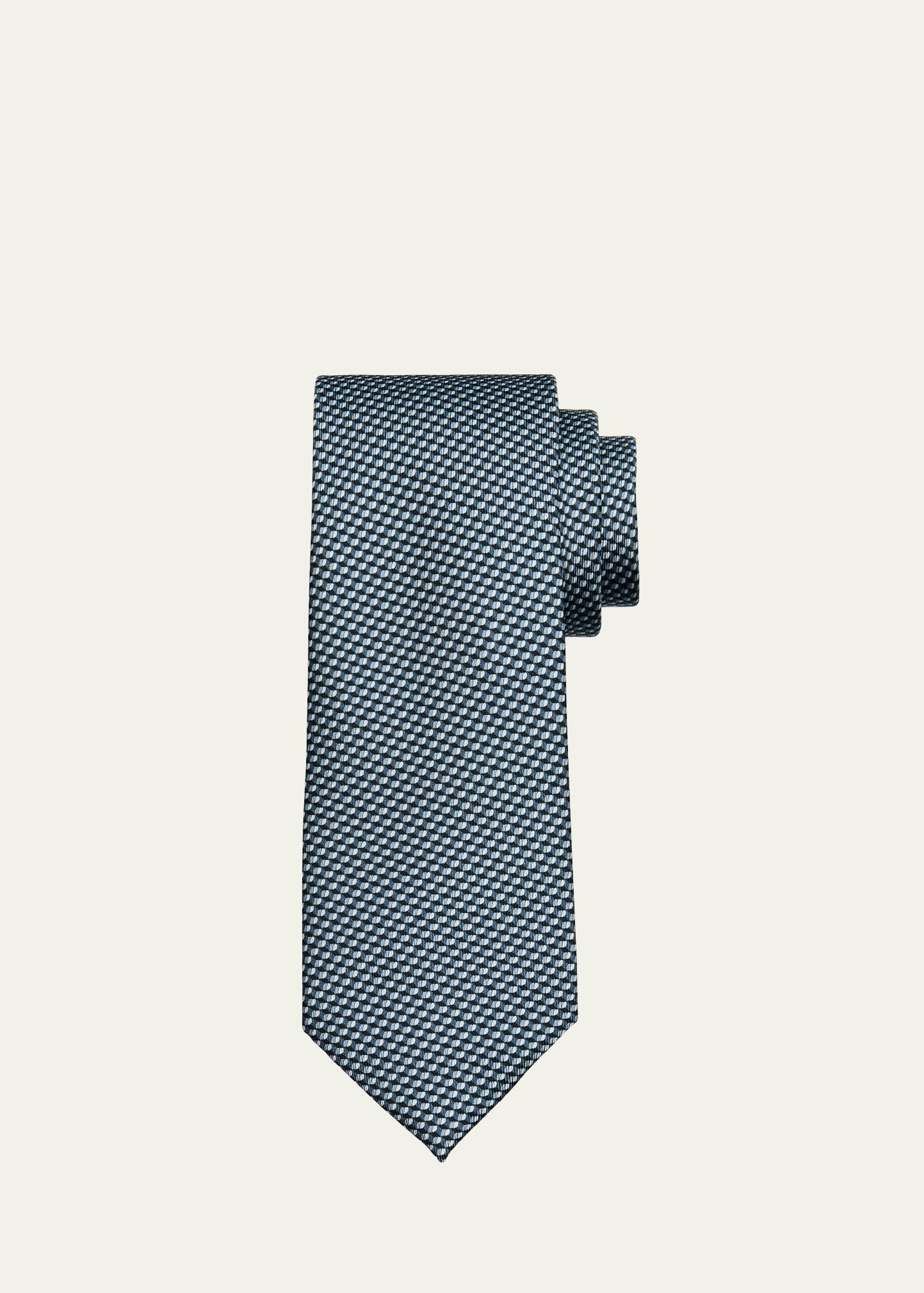 Men's Oval Deco Silk Tie - 1
