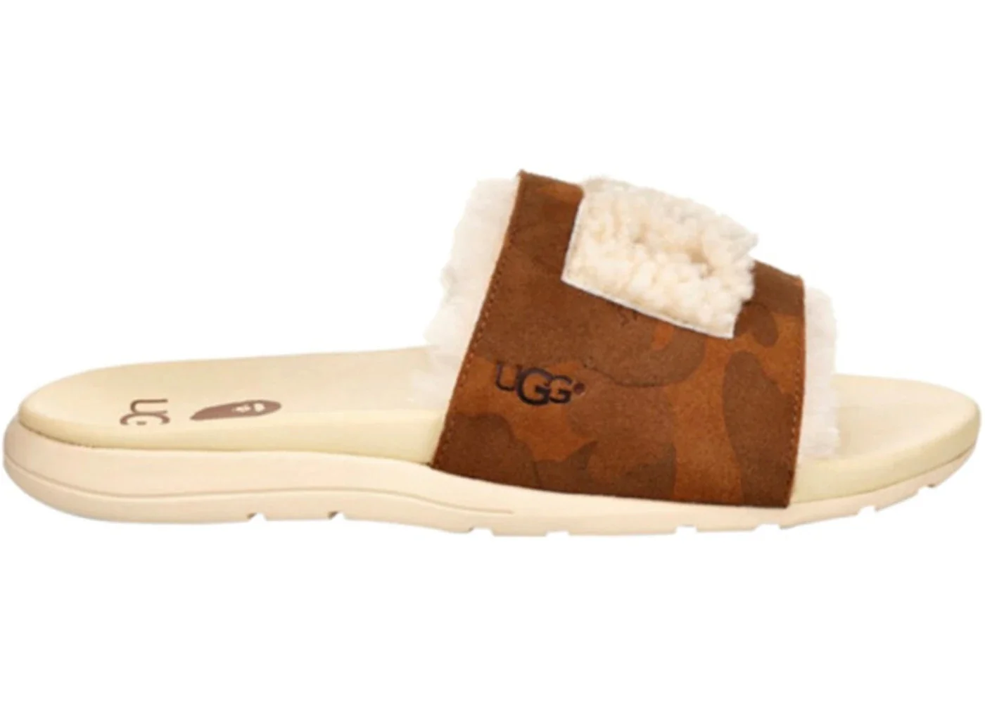 UGG Xavier Fur Logo Slide A Bathing Ape Chestnut - 1