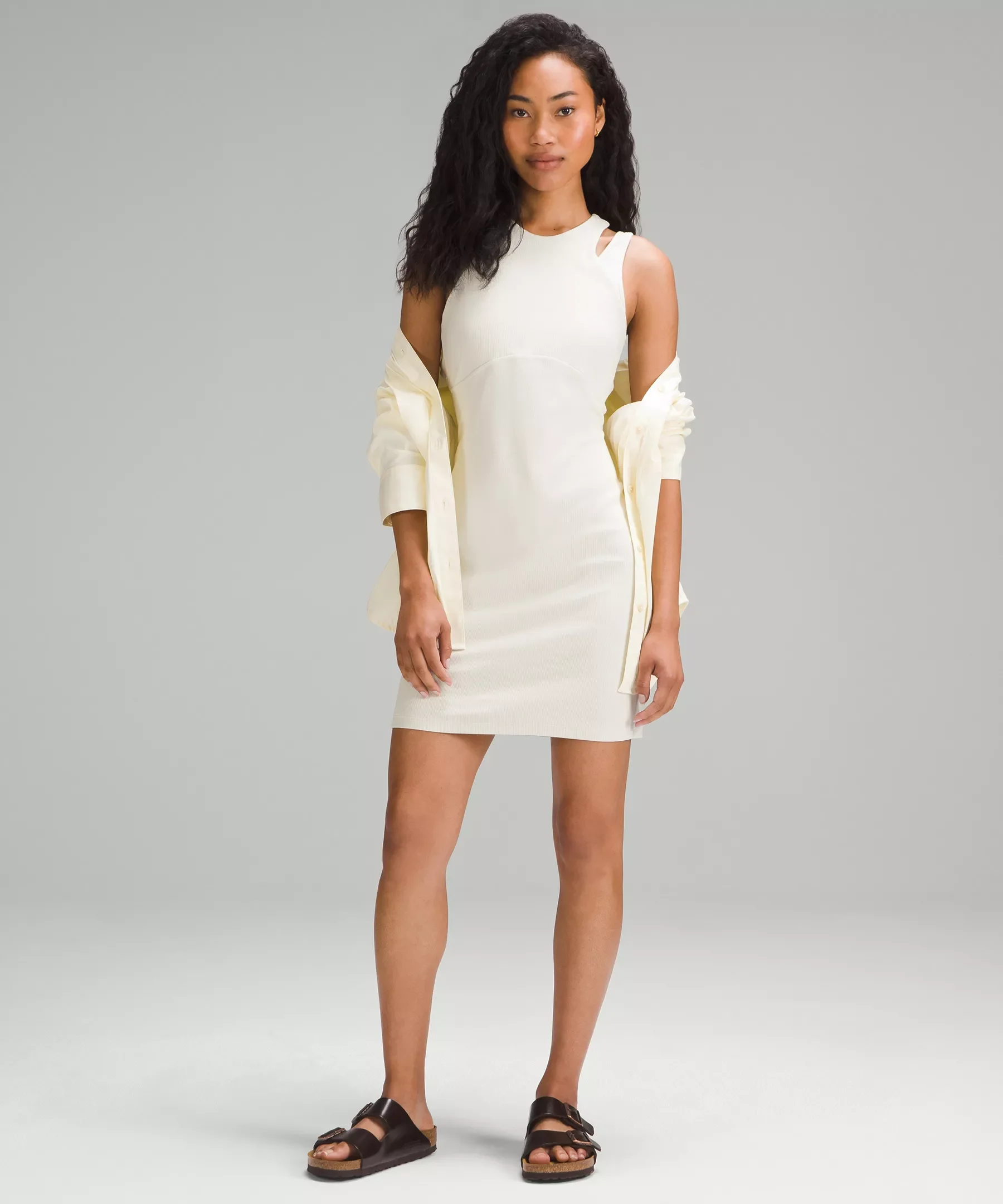Ribbed Cotton Modal Cut-Out Dress - 1
