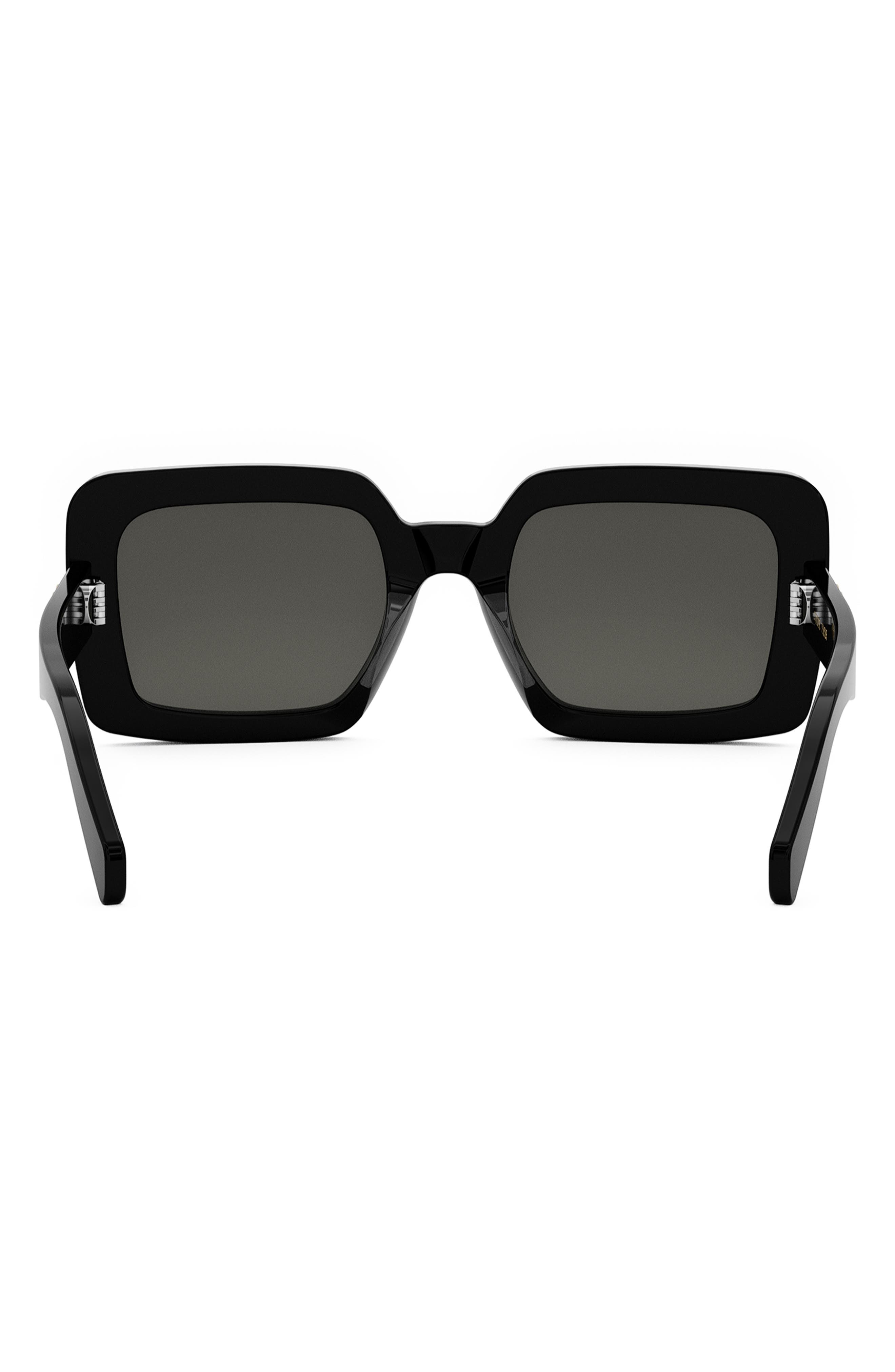 CELINE Triomphe 56mm Square Sunglasses in Shiny Black /Smoke at Nordstrom - 6