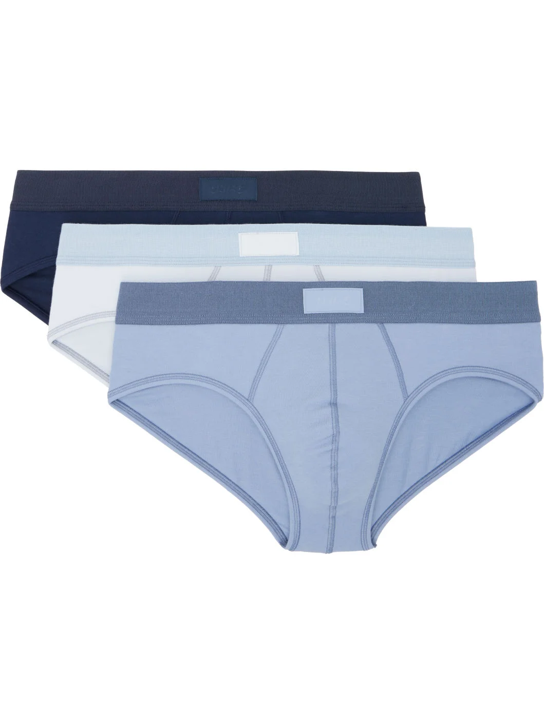 Three-Pack Blue SKIMS Cotton Briefs - 1