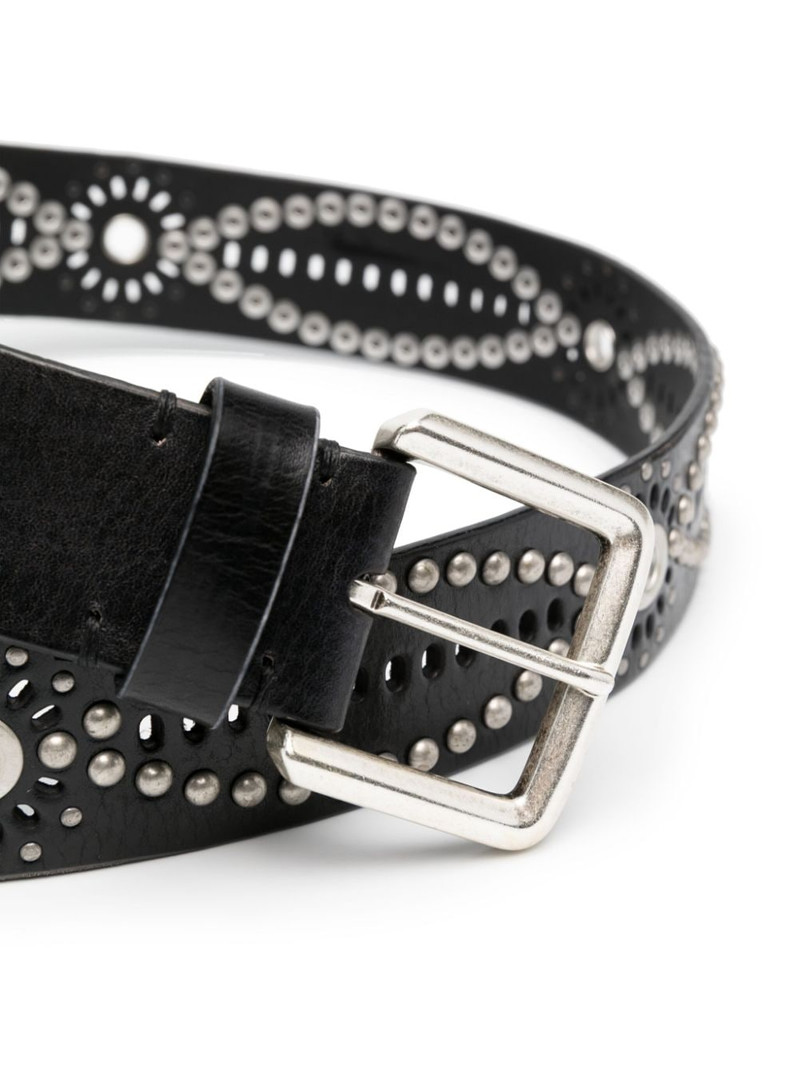 Golden Goose stud-embellished leather belt outlook