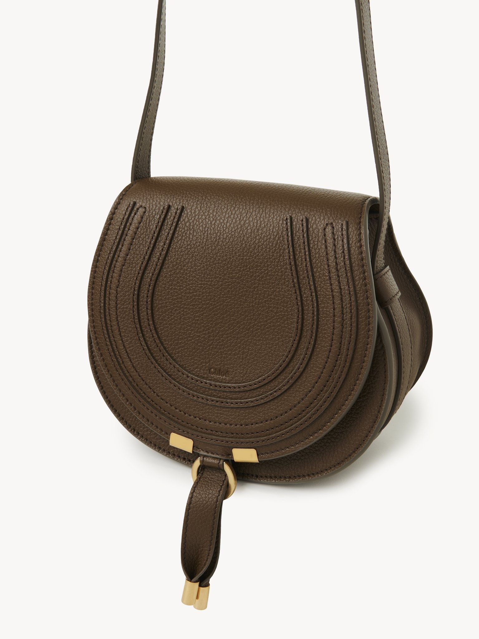 SMALL MARCIE SADDLE BAG IN GRAINED LEATHER - 3