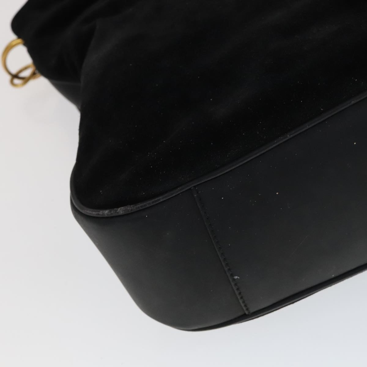 GUCCI Bamboo Hand Bag Suede Leather Black Gold 001 1781 001 1781 - 16