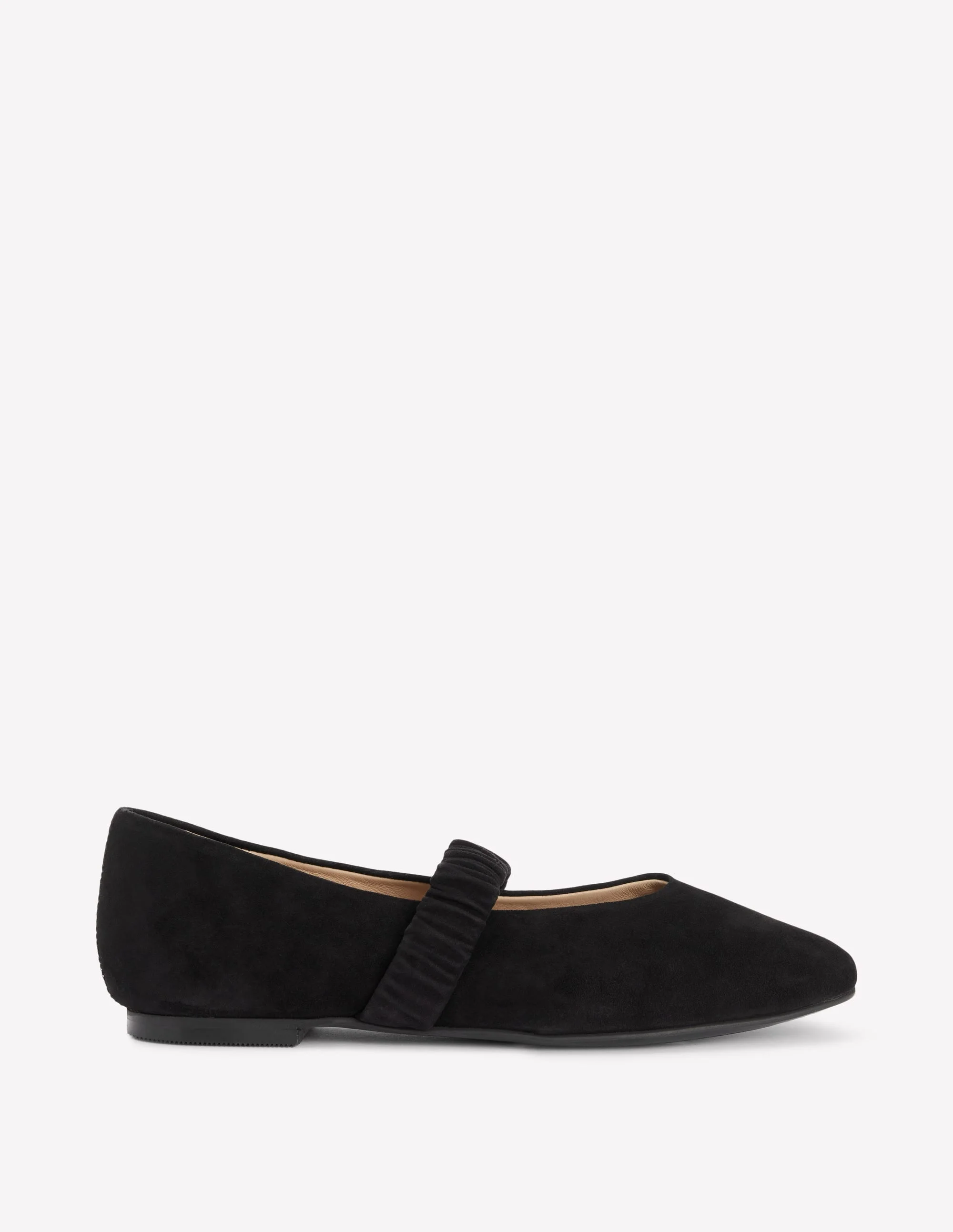 Camilla Ruched Ballet Flats-Black - 1