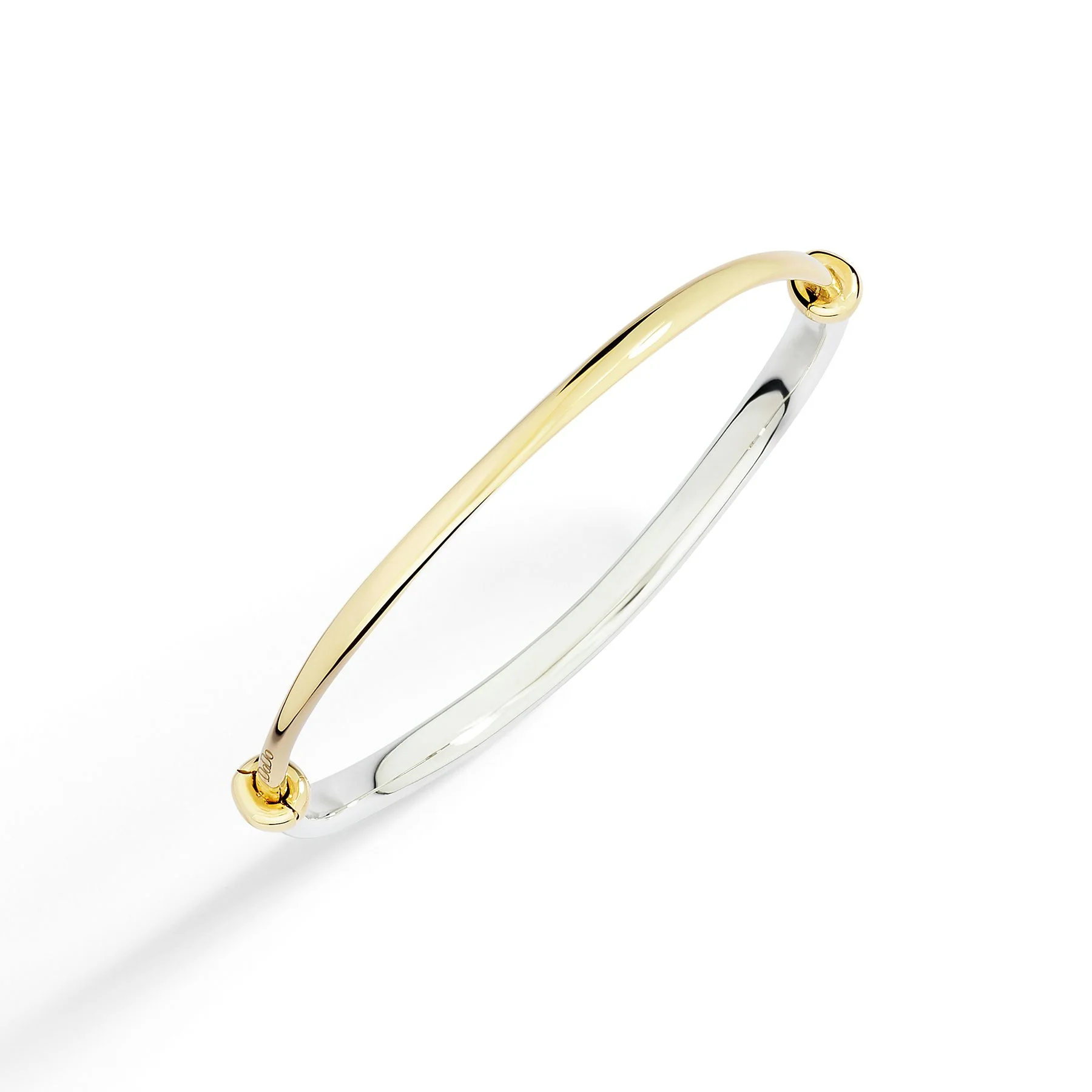 STERLING SILVER & YELLOW GOLD PEPITA BANGLE BRACELET - 1
