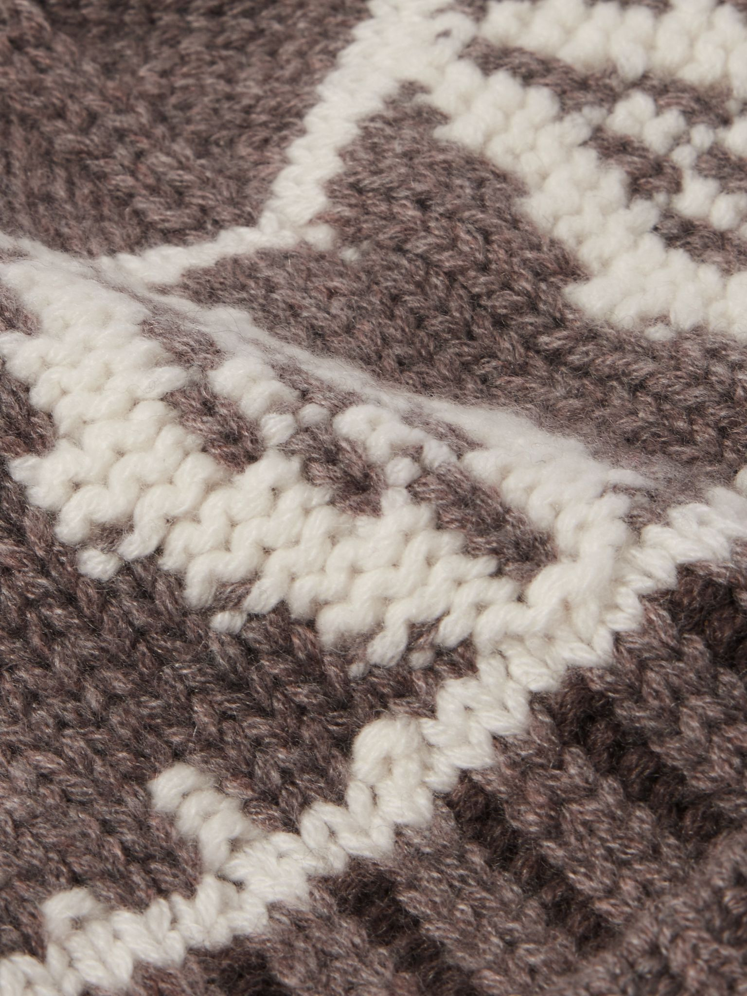 Lorenz Fair Isle cashmere beanie Taupe - 3