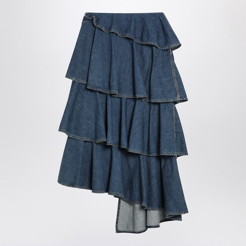 Alaia Asymmetrical Spiral Denim Skirt Women - 2