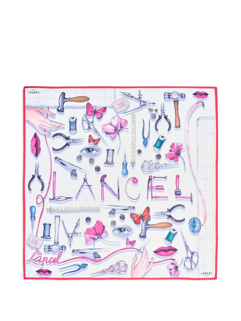 printed silk square scarf 1