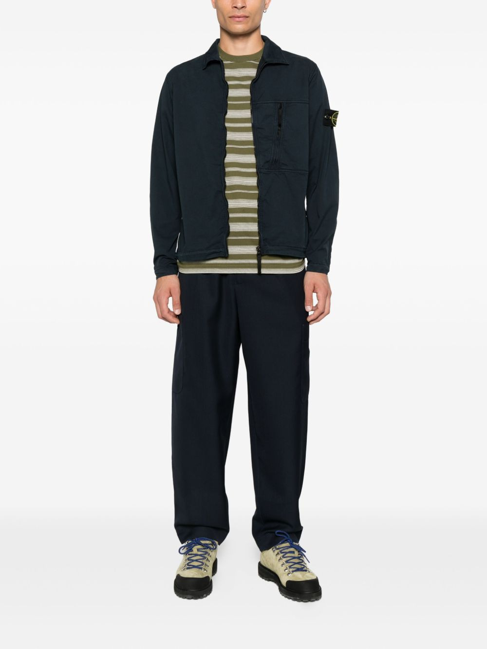 zip-fastening pocket shirt jacket - 2