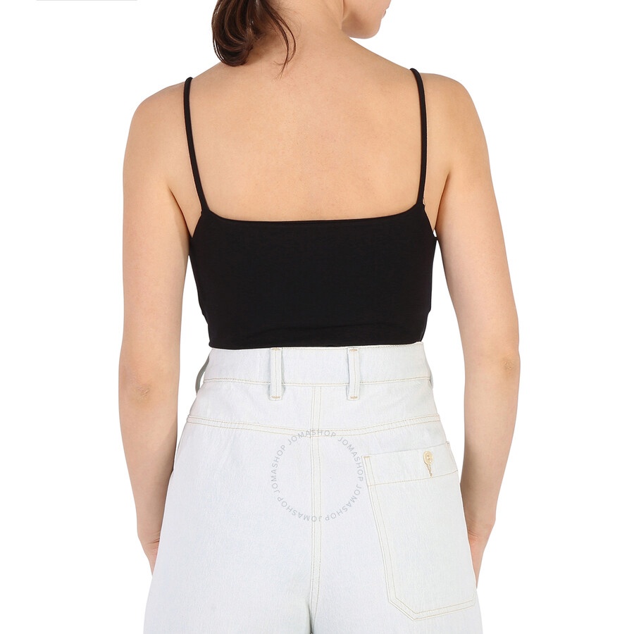 Agolde Ladies Black Square Neck Cotton-Blend Bodysuit - 11