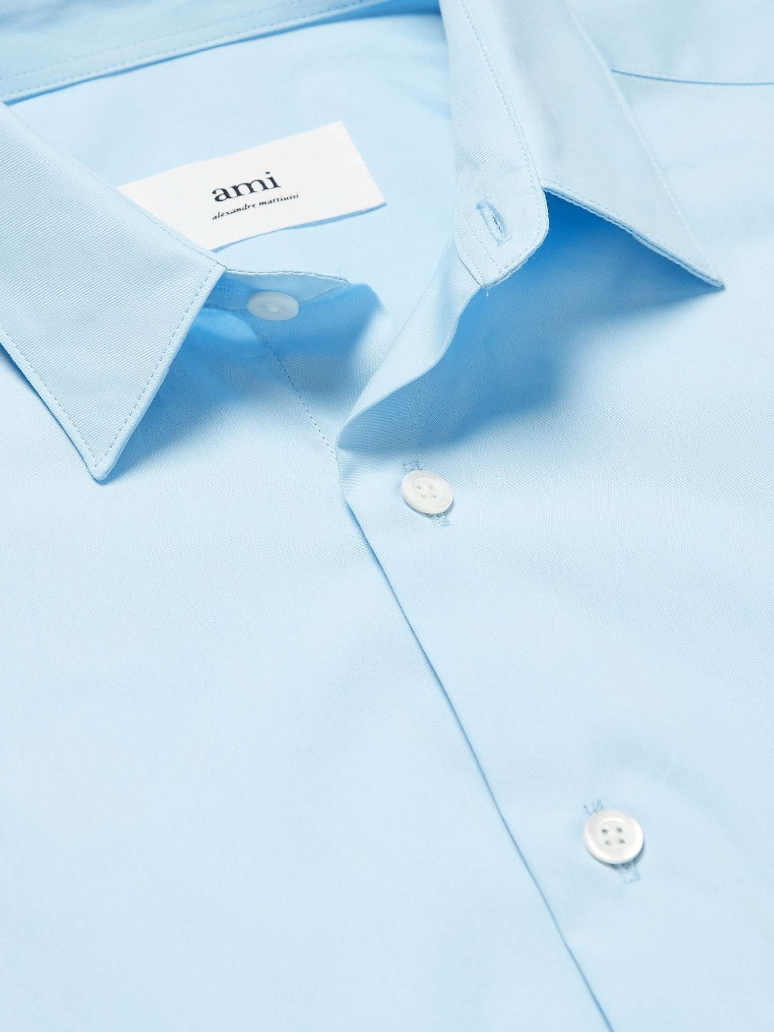 Slim-Fit Logo-Embroidered Cotton-Poplin Shirt - 5