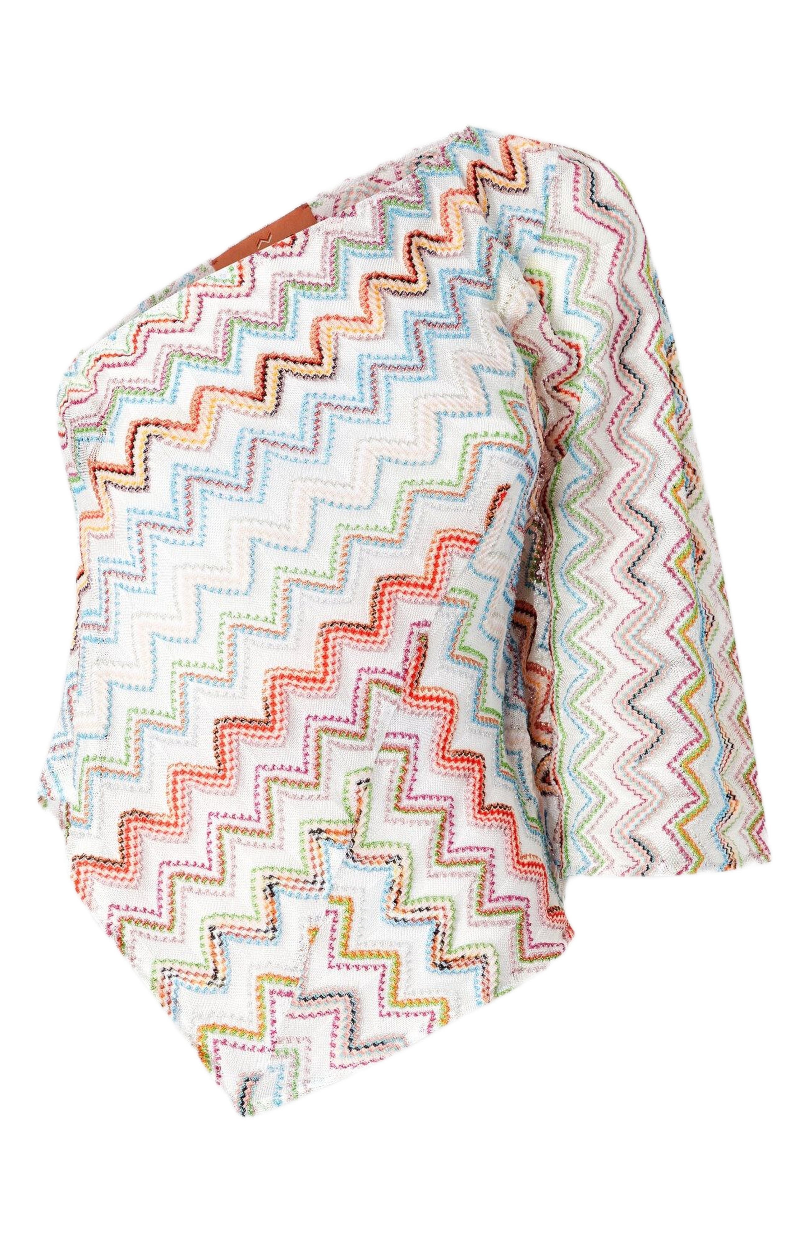 Missoni One-shoulder Top With 3d Lamé Zig Zag And Wide Sleeves in Multicoloured at Nordstrom - 2