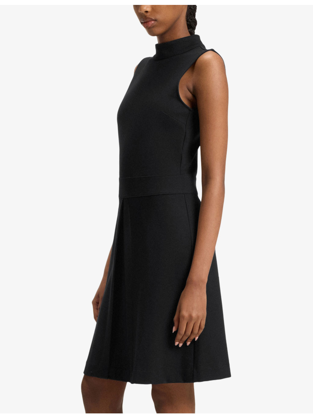 Sleeveless Pleat-Skirt Jersey Mini Dress - 3