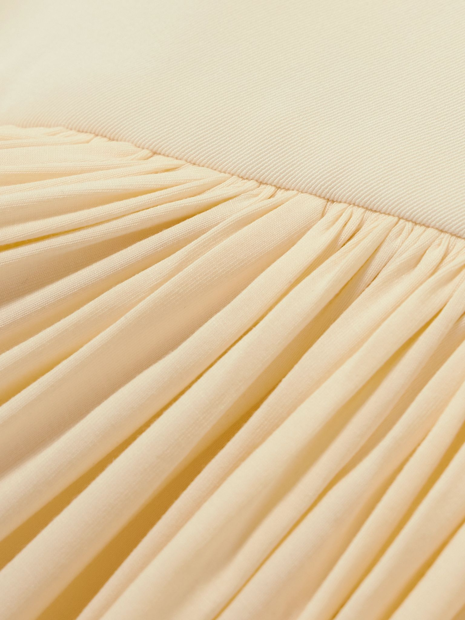 One-shoulder asymmetric draped jersey-trimmed stretch-bamboo maxi dress Cream - 4