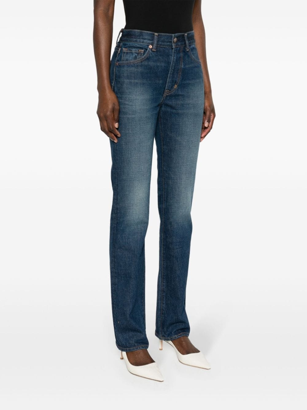 mid-rise straight jeans - 3