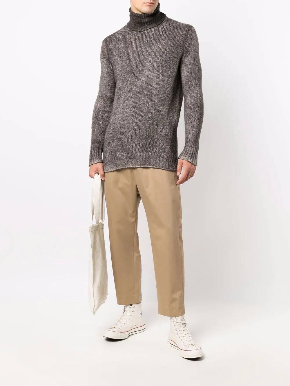 distressed-effect rollneck sweater - 2