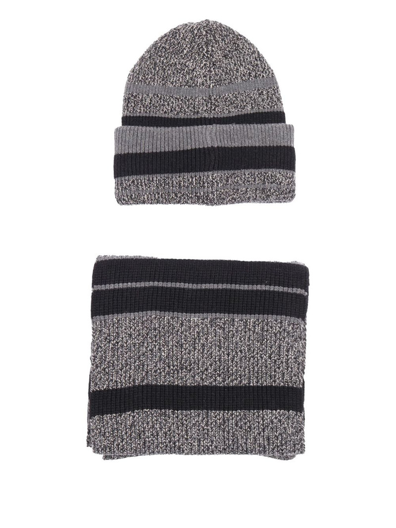 Barbour Boston striped beanie scarf set outlook