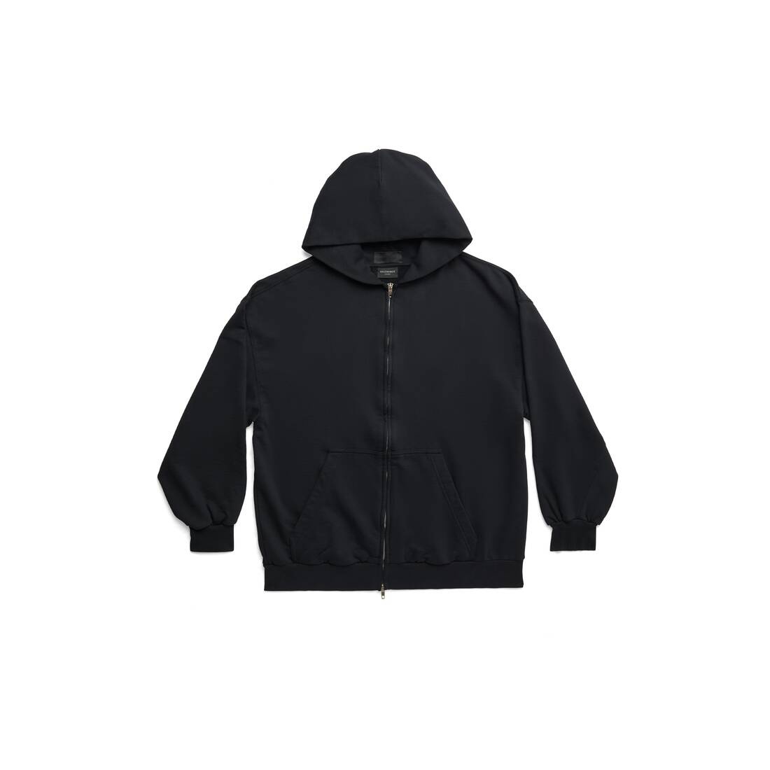 Outside Loop Zip-up Hoodie Small Fit in Black Faded - 1
