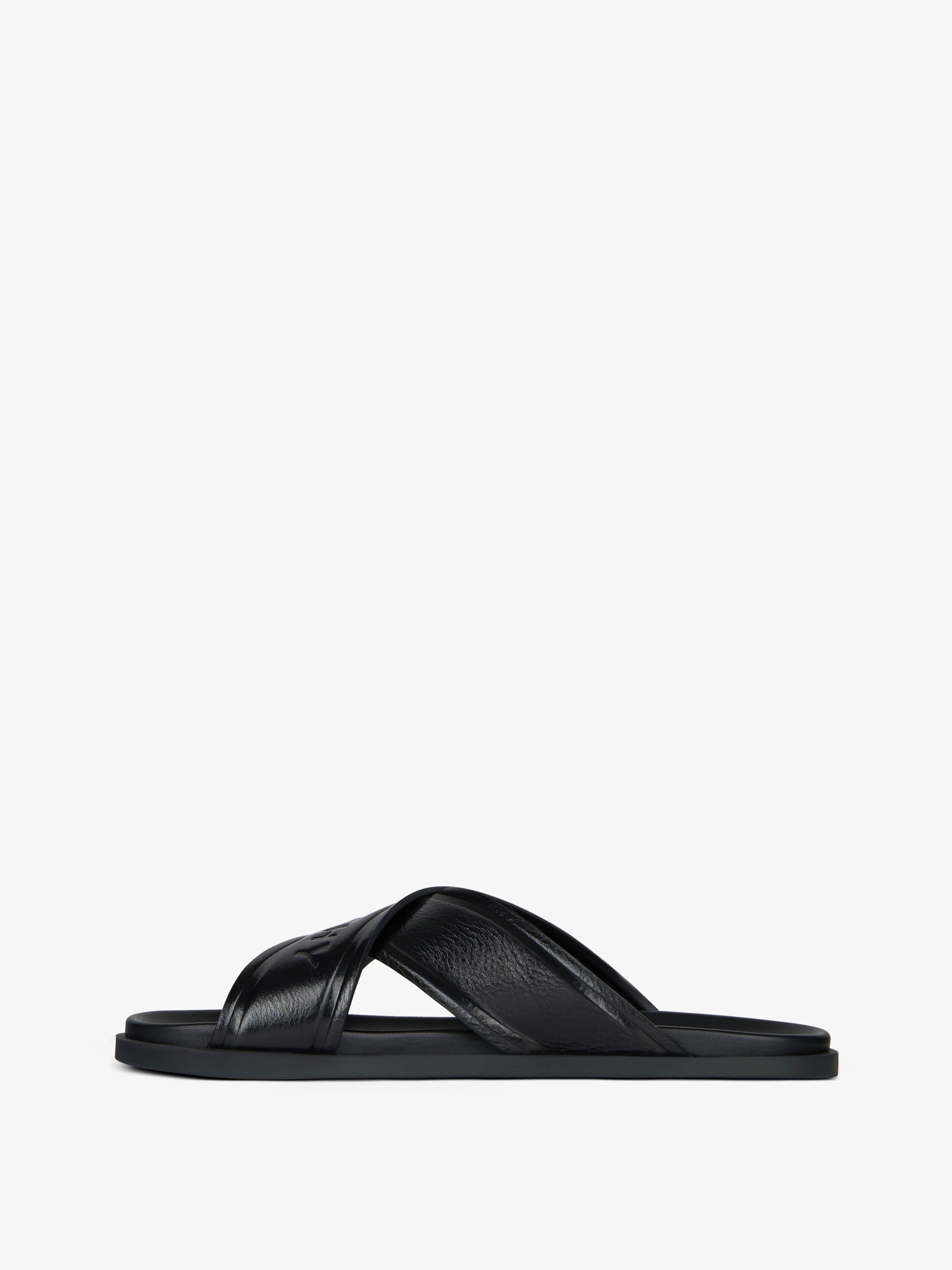 G PLAGE FLAT SANDALS WITH CROSSED STRAPS IN LEATHER - 3