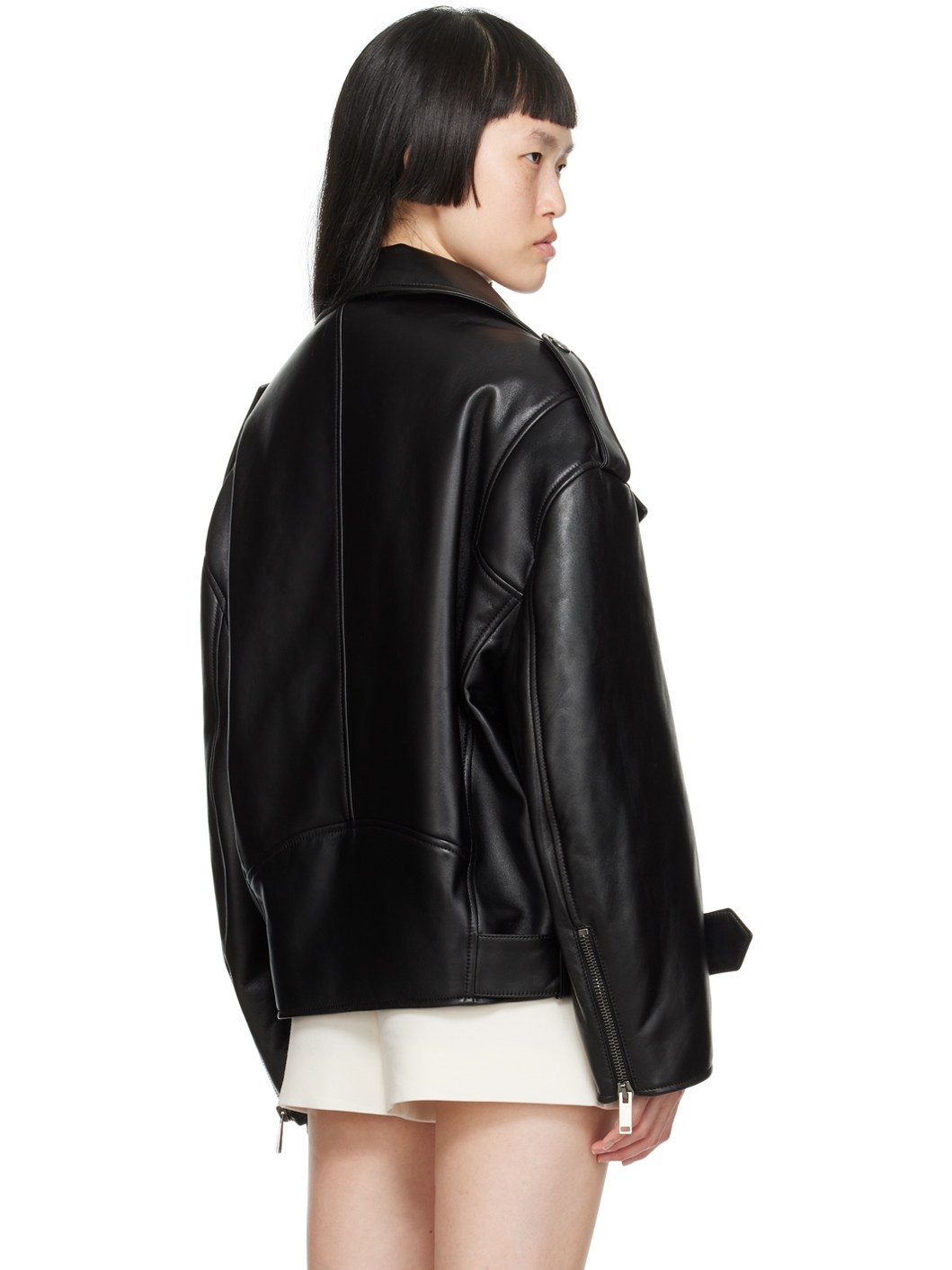 Black Belted Leather Jacket - 3