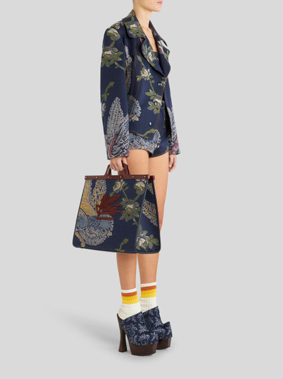 Etro LARGE JACQUARD LOVE TROTTER BAG WITH MULTI-COLOURED BIRDS outlook