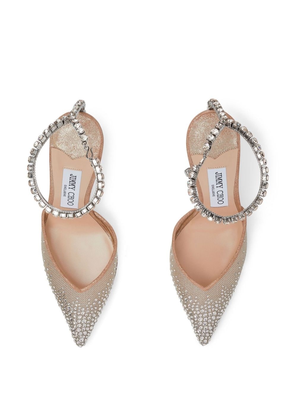 Saeda 100mm crystal-embellished pumps - 4