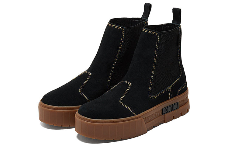 (WMNS) PUMA Mayze Chelsea Suede 'Black Gum' 382829-03 - 3