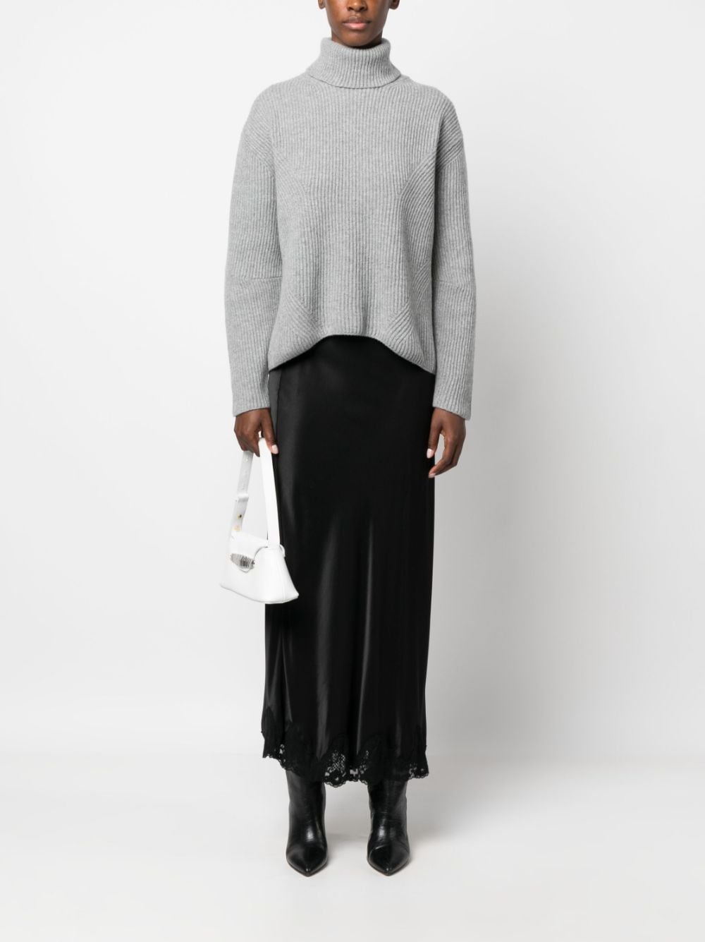 roll-neck ribbed jumper - 2