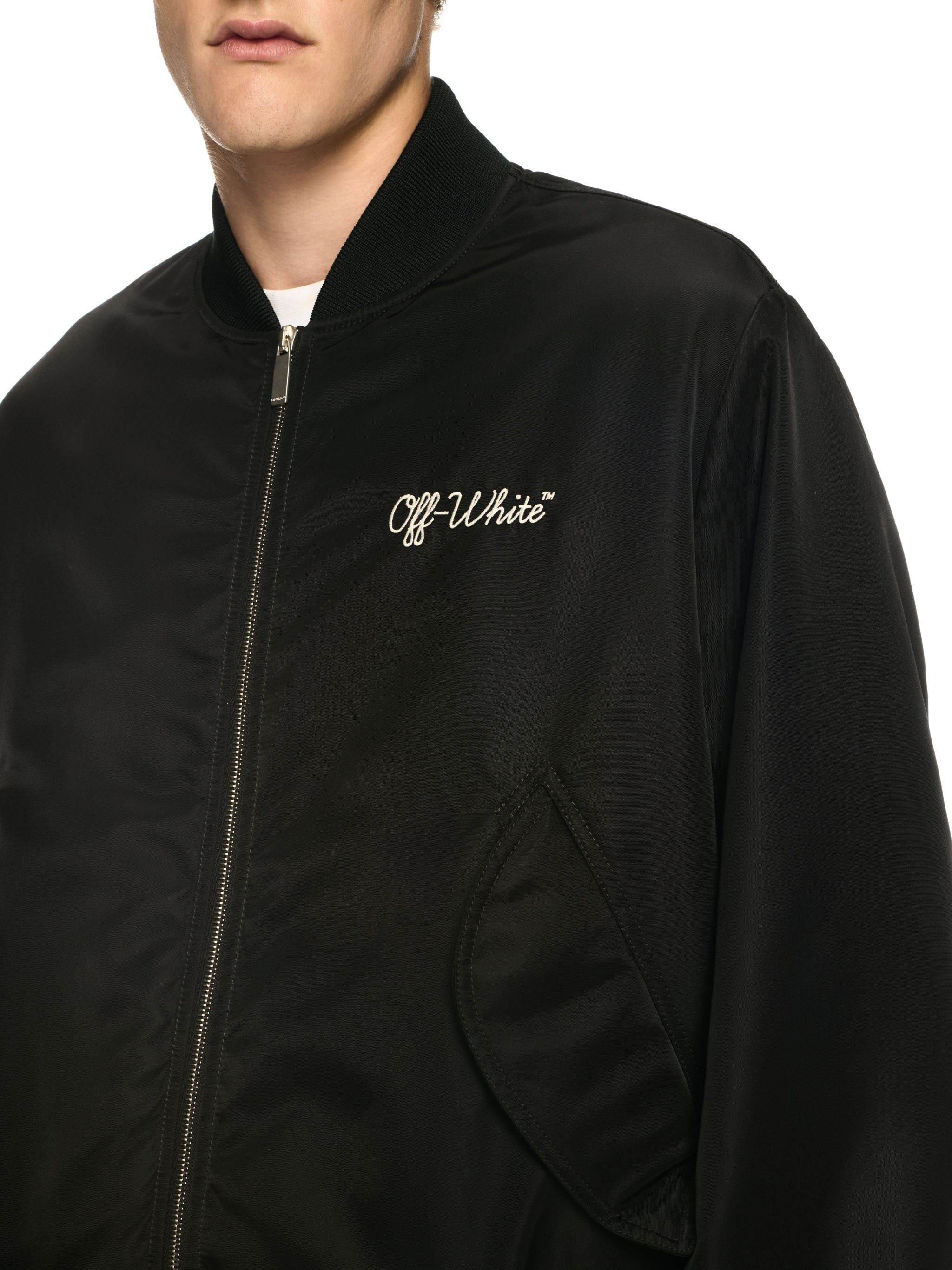 Black Script Varsity Jacket - 5