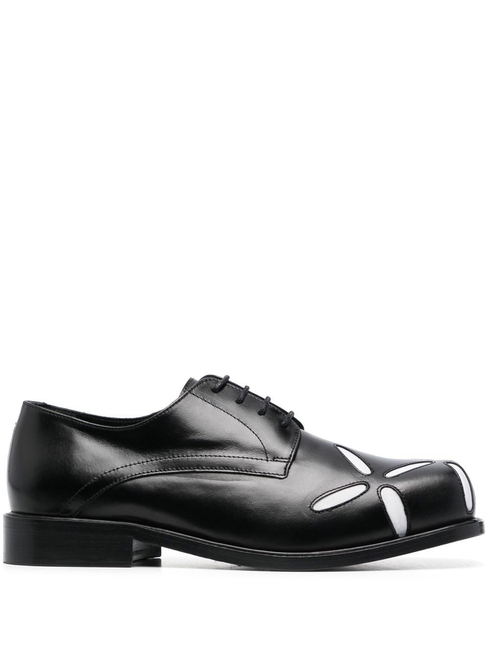 Slashed square-toe Derby shoes - 1