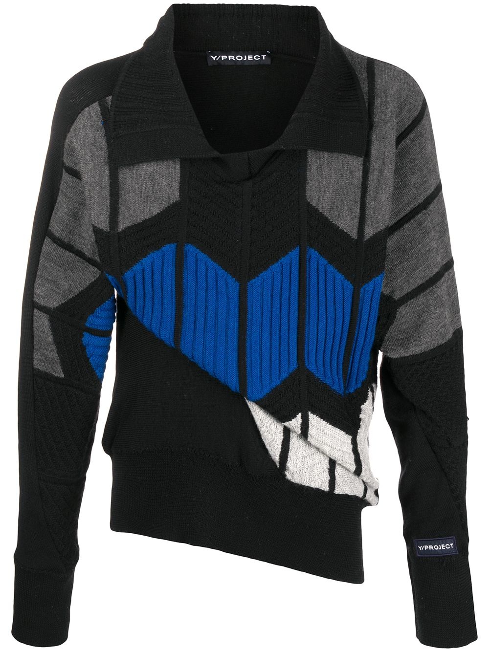 geometric intarsia wool jumper - 1