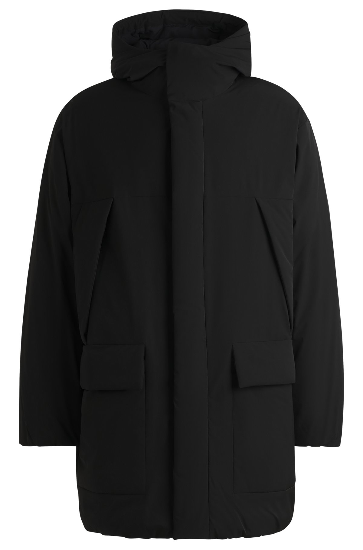 WATER-REPELLENT PARKA JACKET IN SUPERBLACK FABRIC - 1