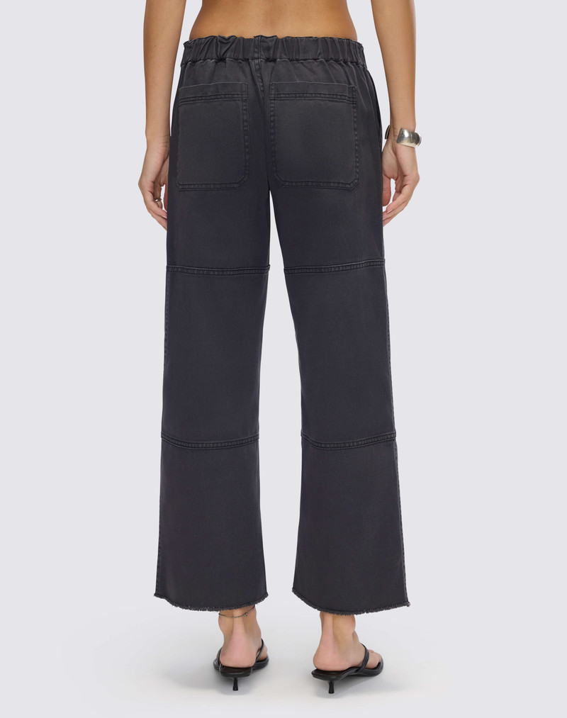 Beach Pant Crop - Washed Black 5