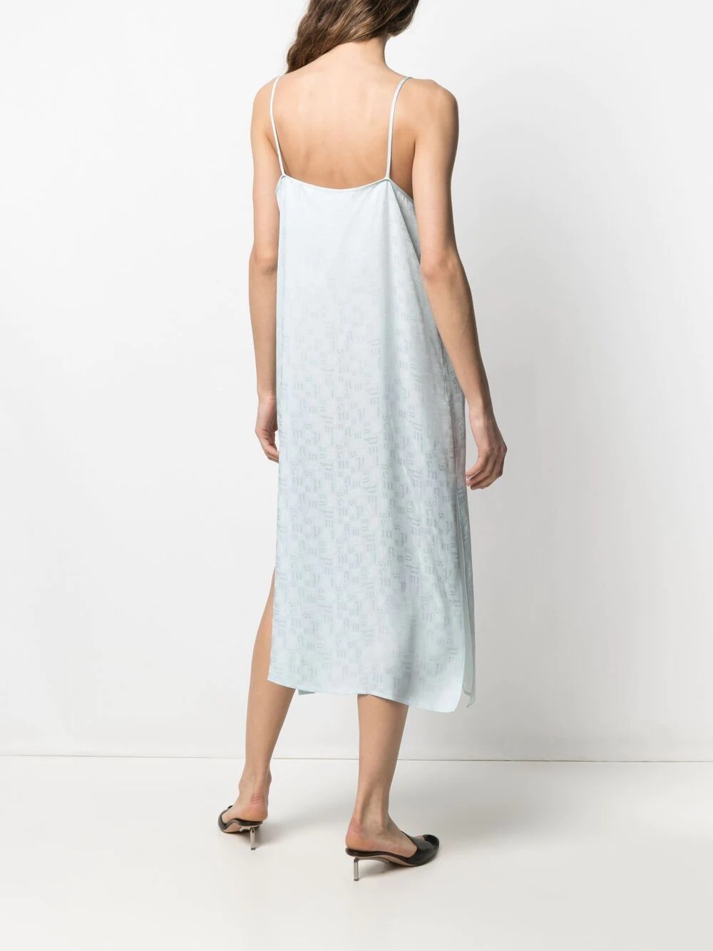 monogram-print slip dress - 4