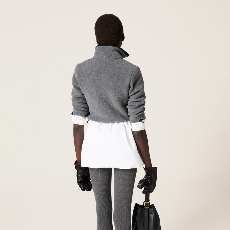 Cotton fleece cropped sweatshirt 3