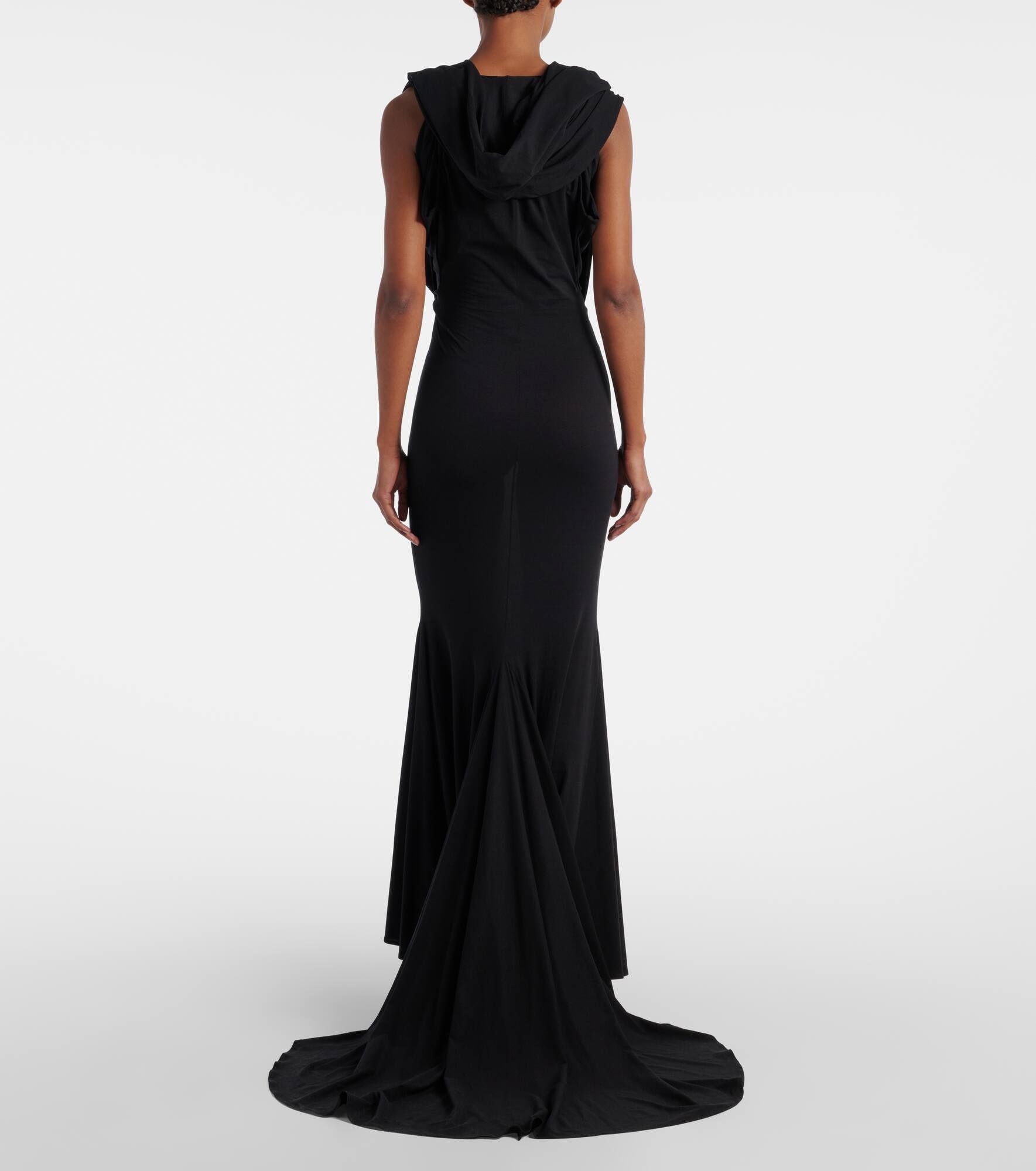 Hooded silk-blend jersey maxi dress - 3