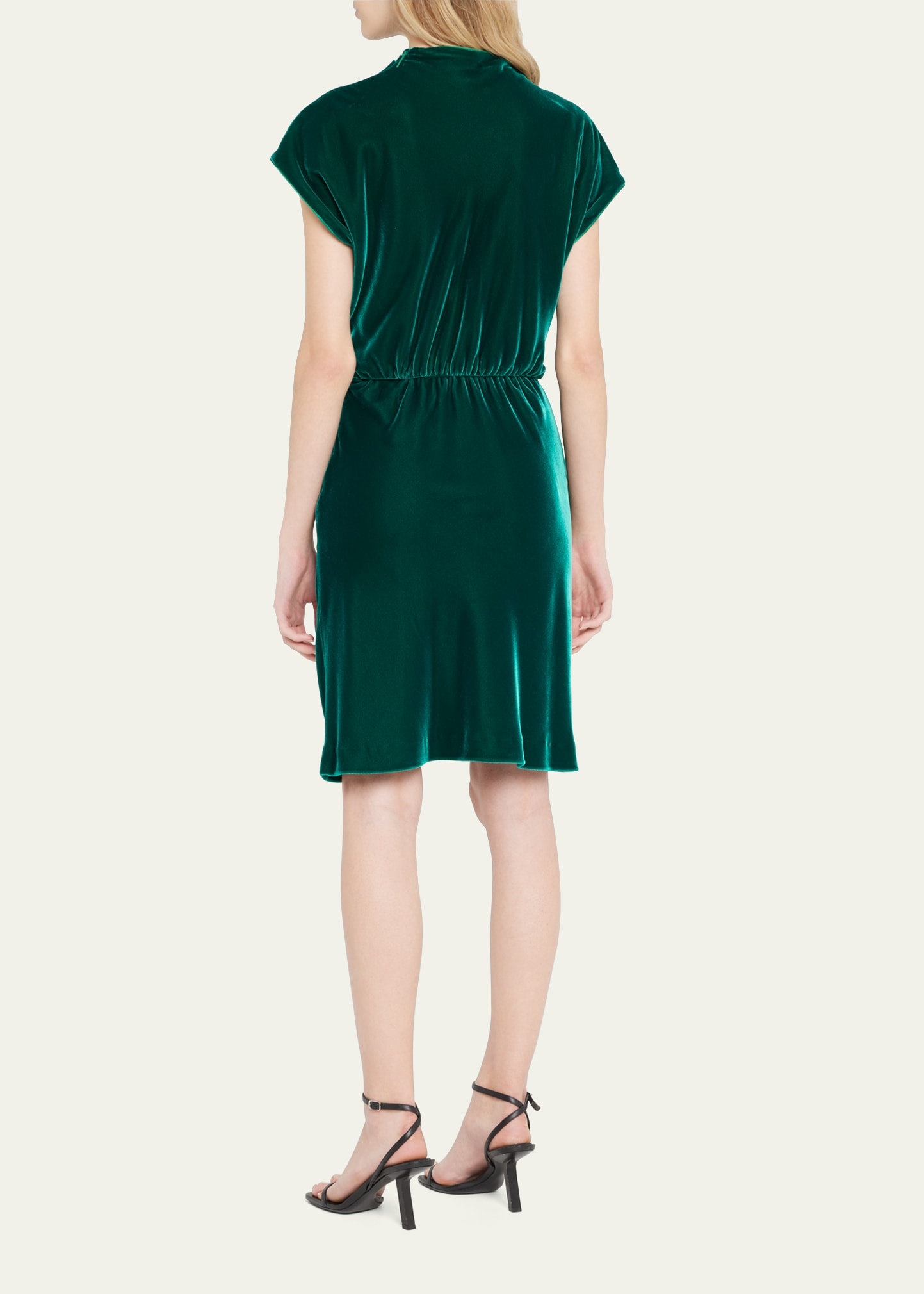 Velvet Cowl-Neck Dress - 3