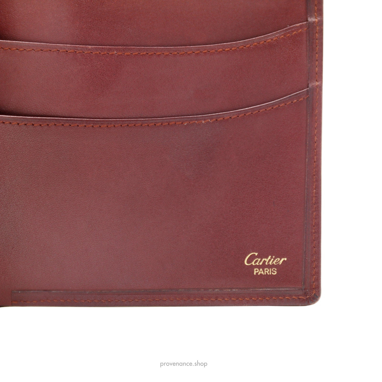 Cartier Bifold Wallet - Burgundy Calfskin Leather - 6