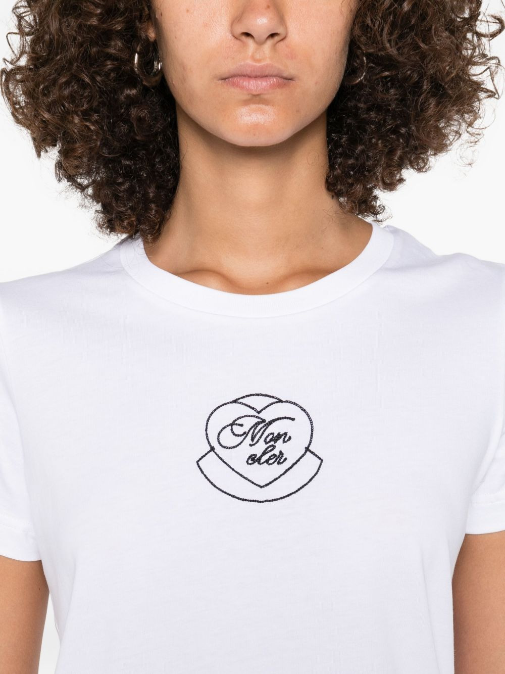 heart-embroidered cotton T-shirt - 5