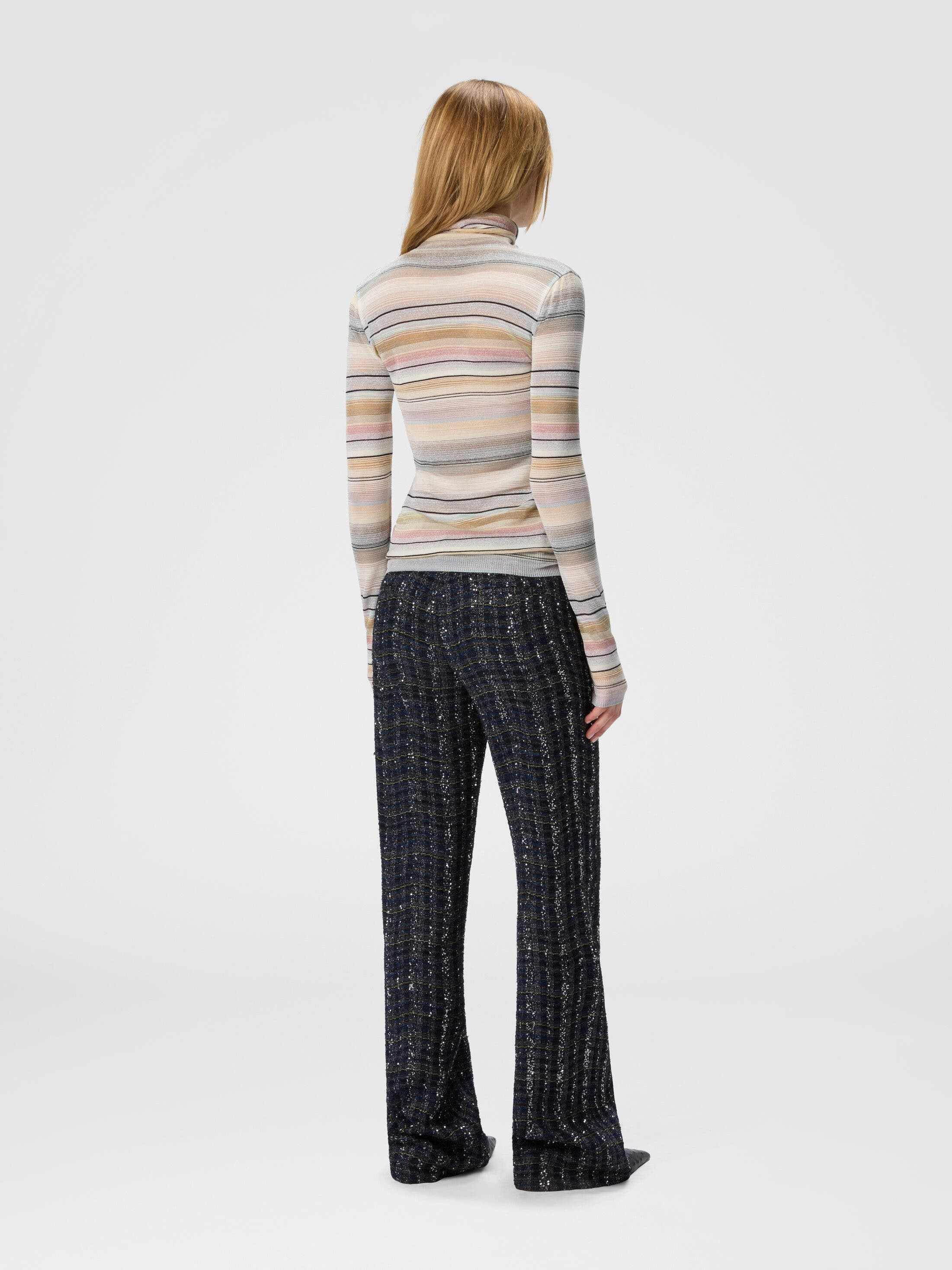 Missoni Striped High-neck Sweater in Beige & Pink at Nordstrom - 3