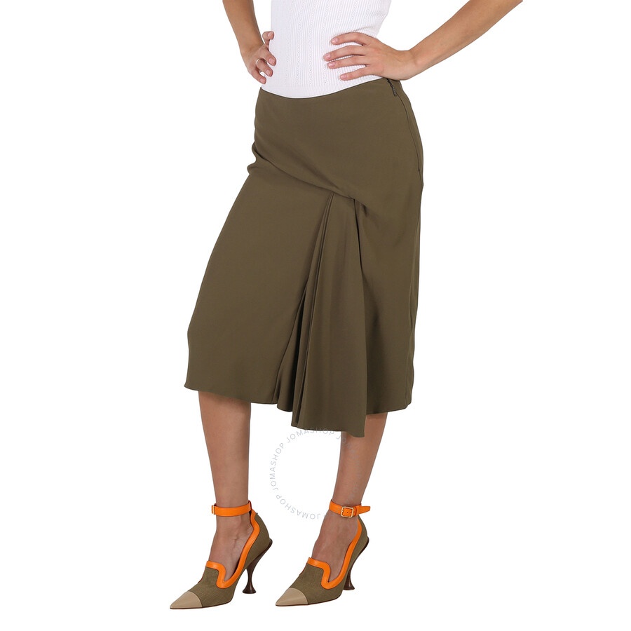Versace Ladies Caramel Draped Midi Skirt - 5