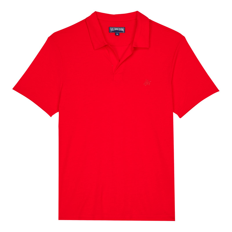 Men Tencel Polo Shirt Solid 1