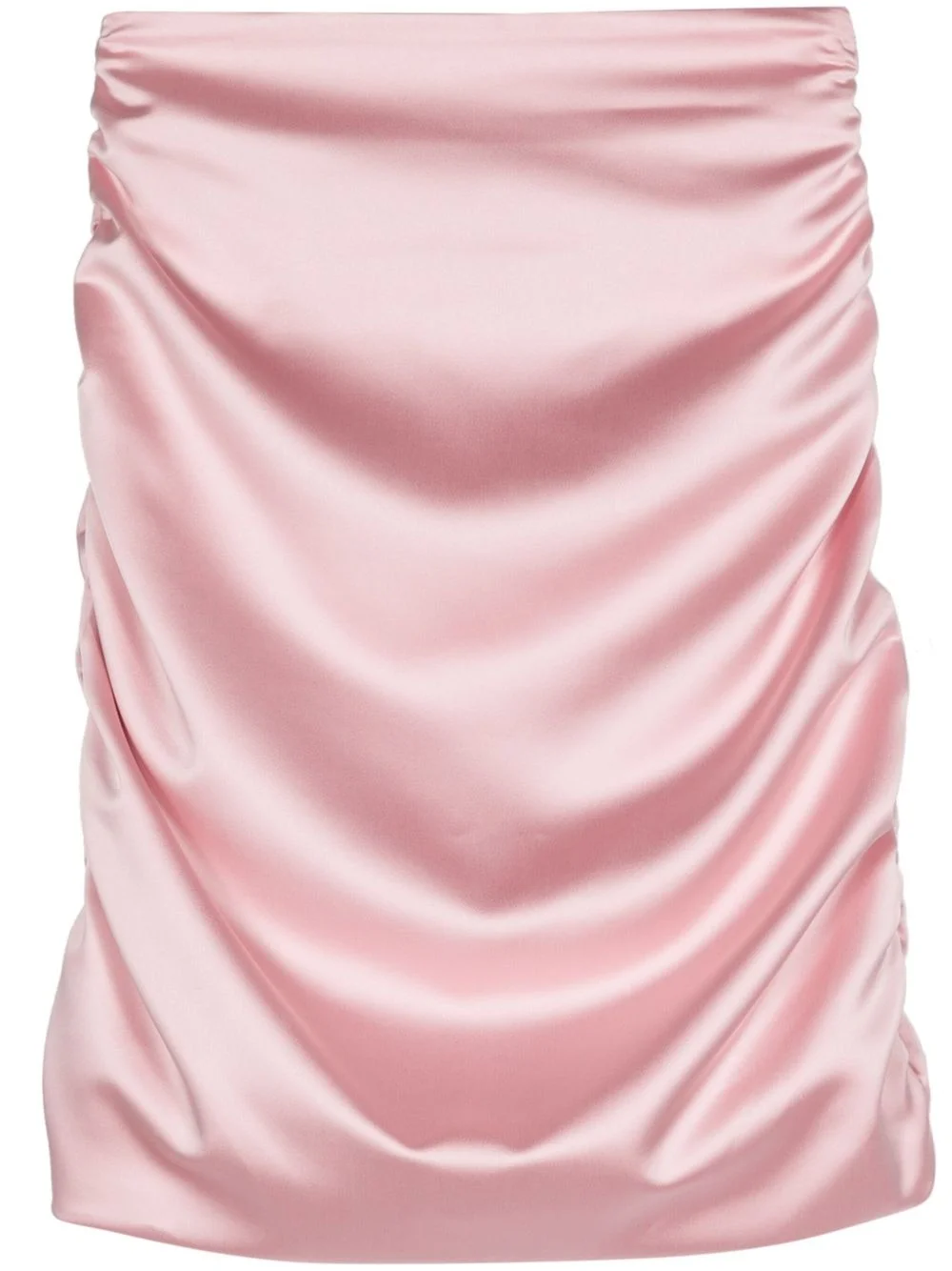 ruched-detail satin skirt - 1