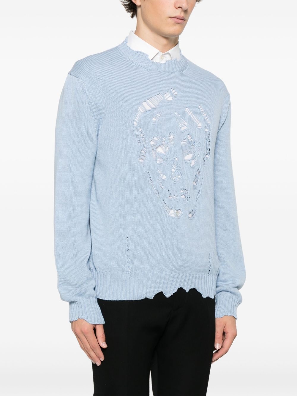 distressed skull sweater - 3